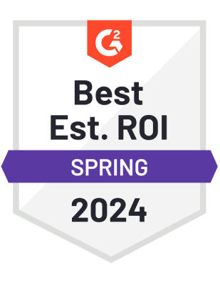 G2 badge for Best ROI Spring 2024