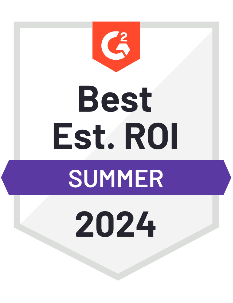 G2 badge for Best ROI Summer 2024
